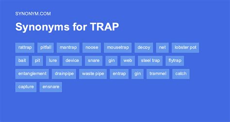 different words for trapped.